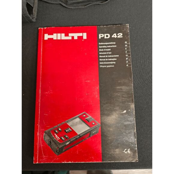 Hilti PD-42 Digital Laser Measurer Range Finder w/Case, Book, & Target Plate - Picture 5 of 5
